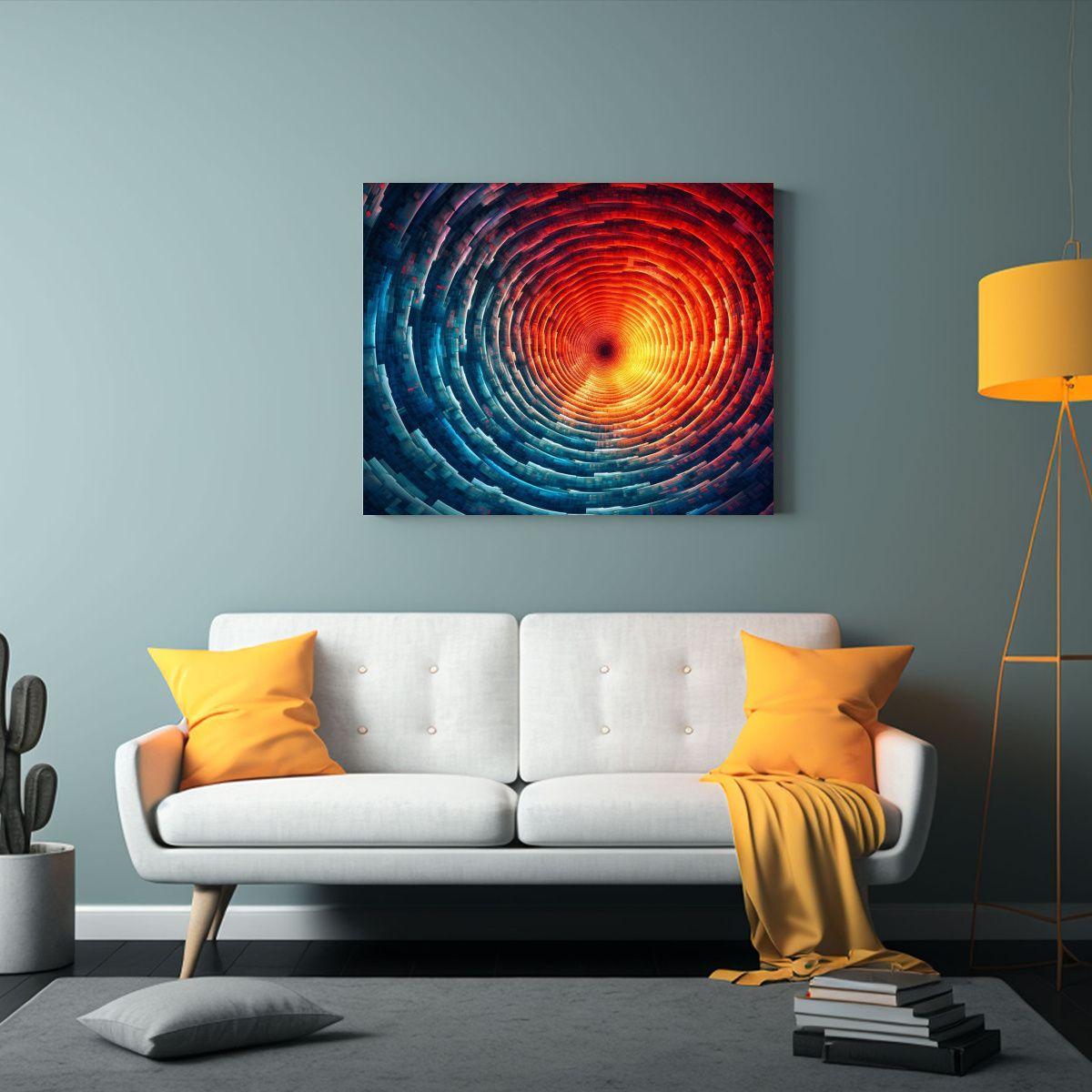 Cuadro Tela Espiral Hipnótica Elegante Para Decoración Dig 120x80cm-2