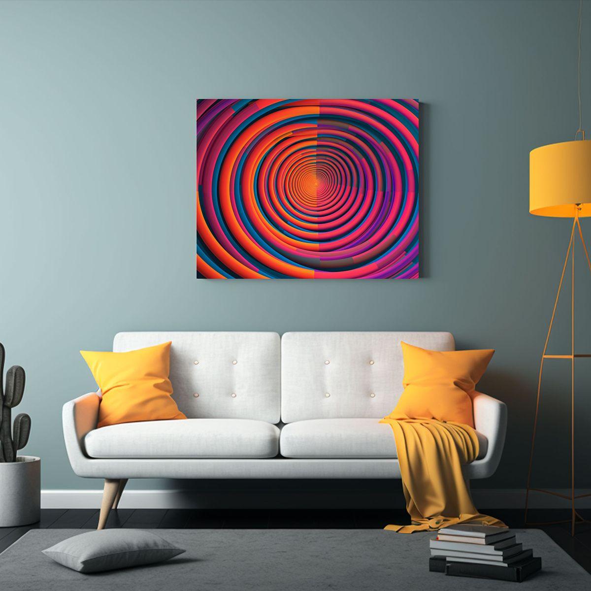 Cuadros Decorativos Opart Con Gama De Colores Vibrantes 90x60cm-2