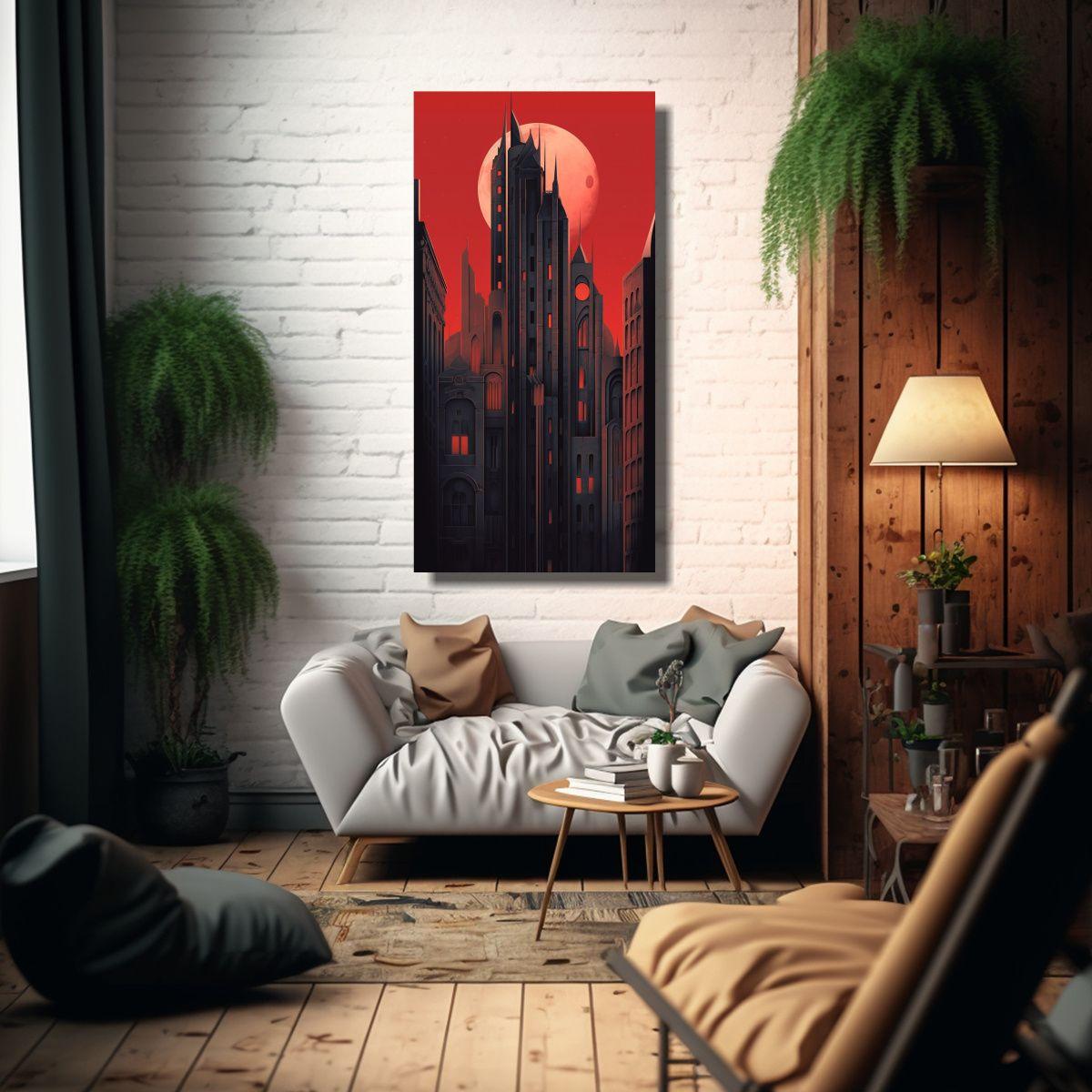 Cuadro De Elegante Composición De Edificios 60x120cm-2