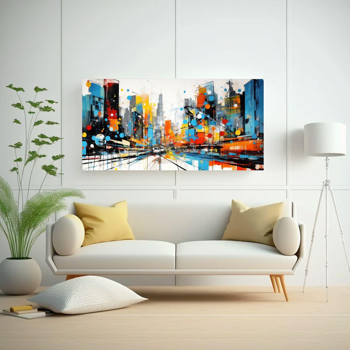 Pintura Mural En Lienzo Abstracto De La Energía 80x40cm-2