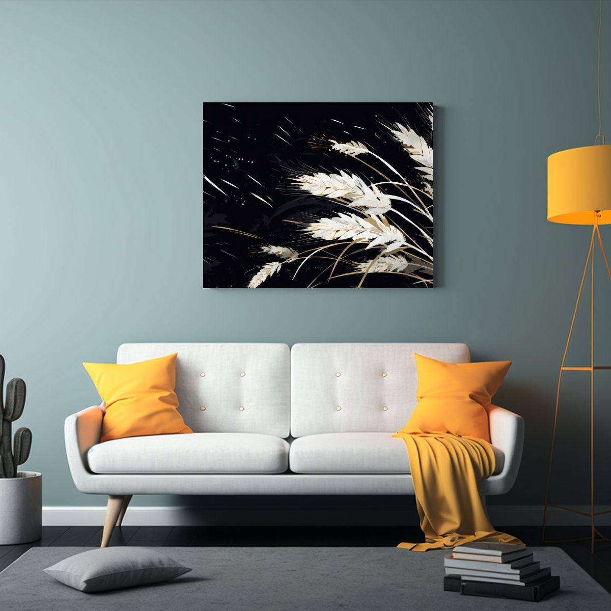 Cuadros De Rye Grains En Blanco Y Negro Con Atmosfera Neonoi 30x20cm-2