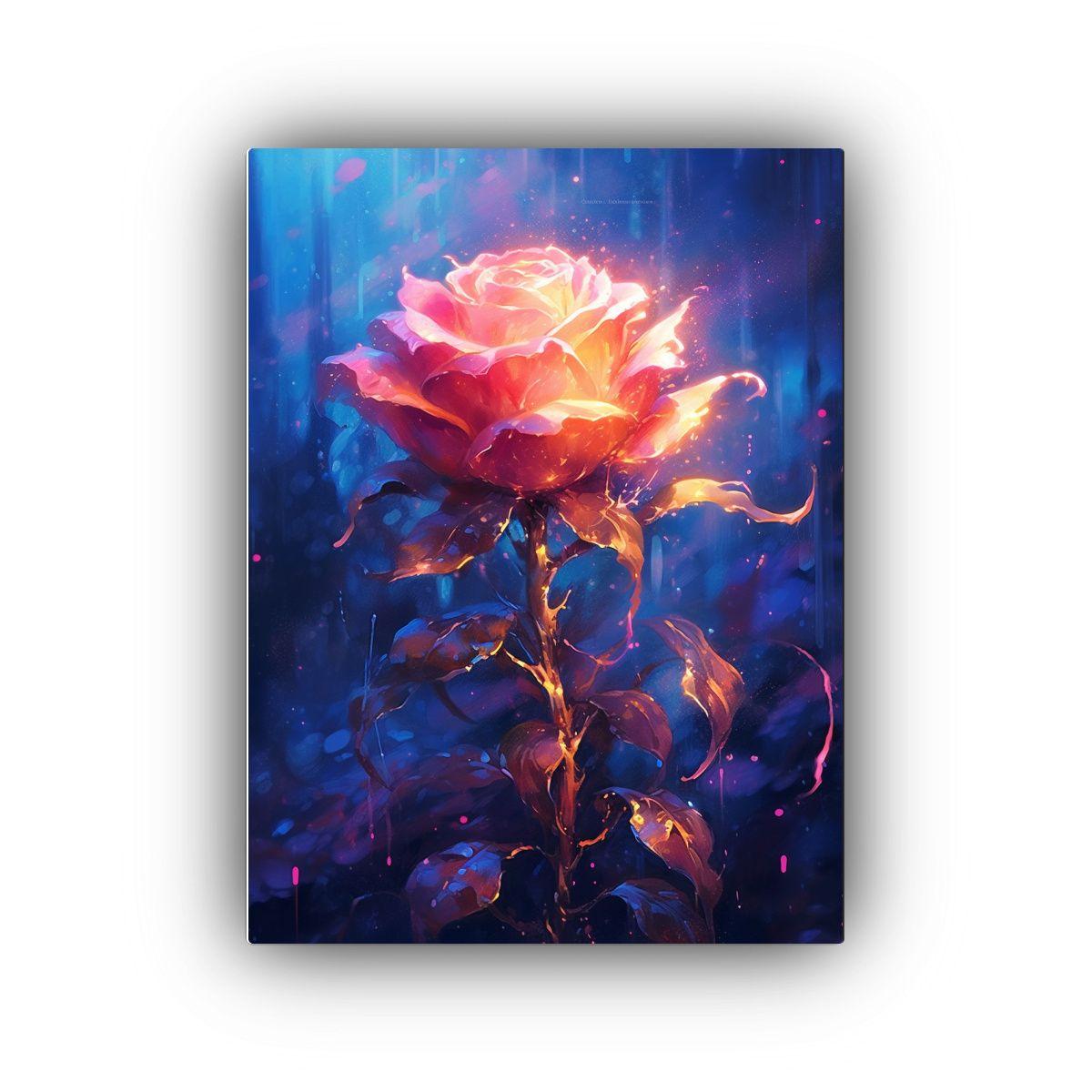 Cuadro Abstracto Reflejo De Una Hermosa Rosa Rosa 30x40cm-0