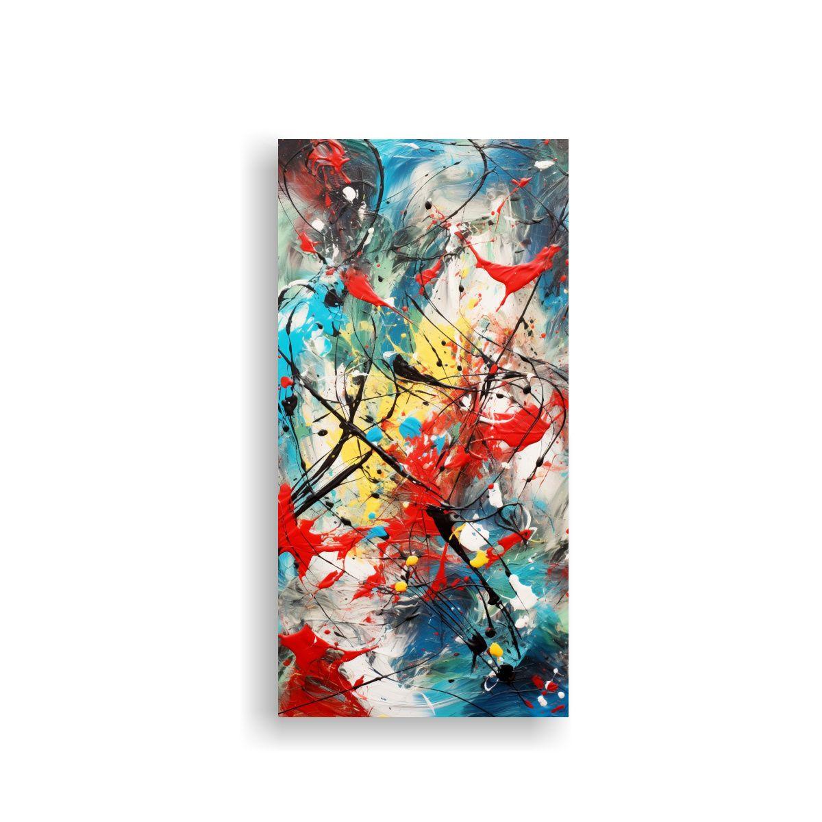 Pintura Mural Estilo Jackson Pollock, Colores 80x160cm-0