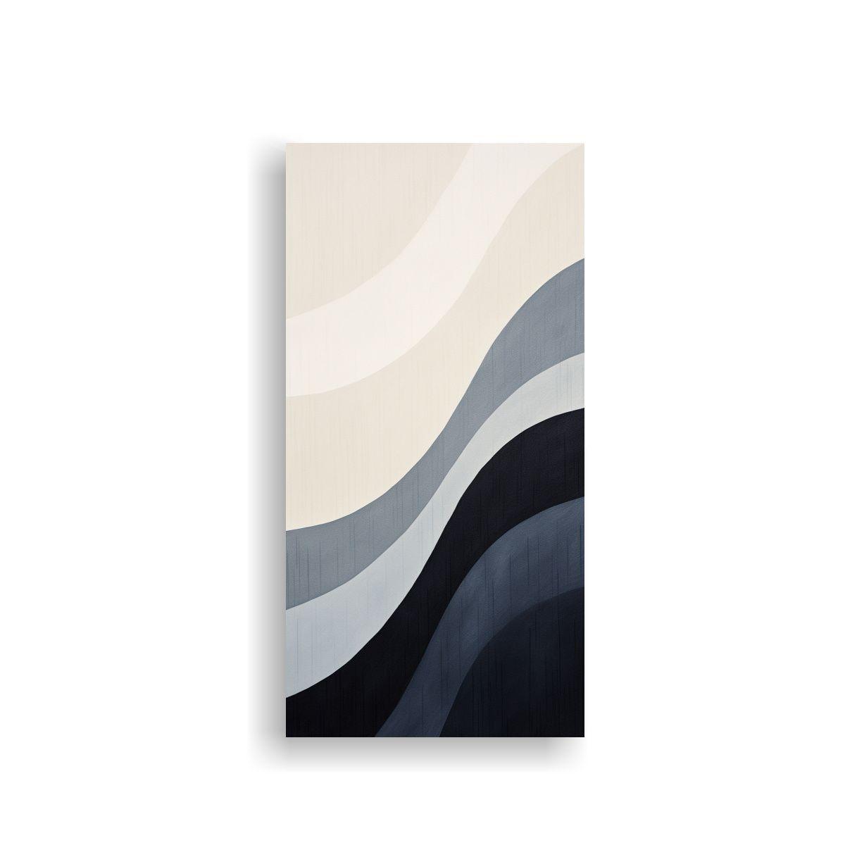 Lienzo Vertical Esquema Azul Y Gris De Pintura 70x140cm-0