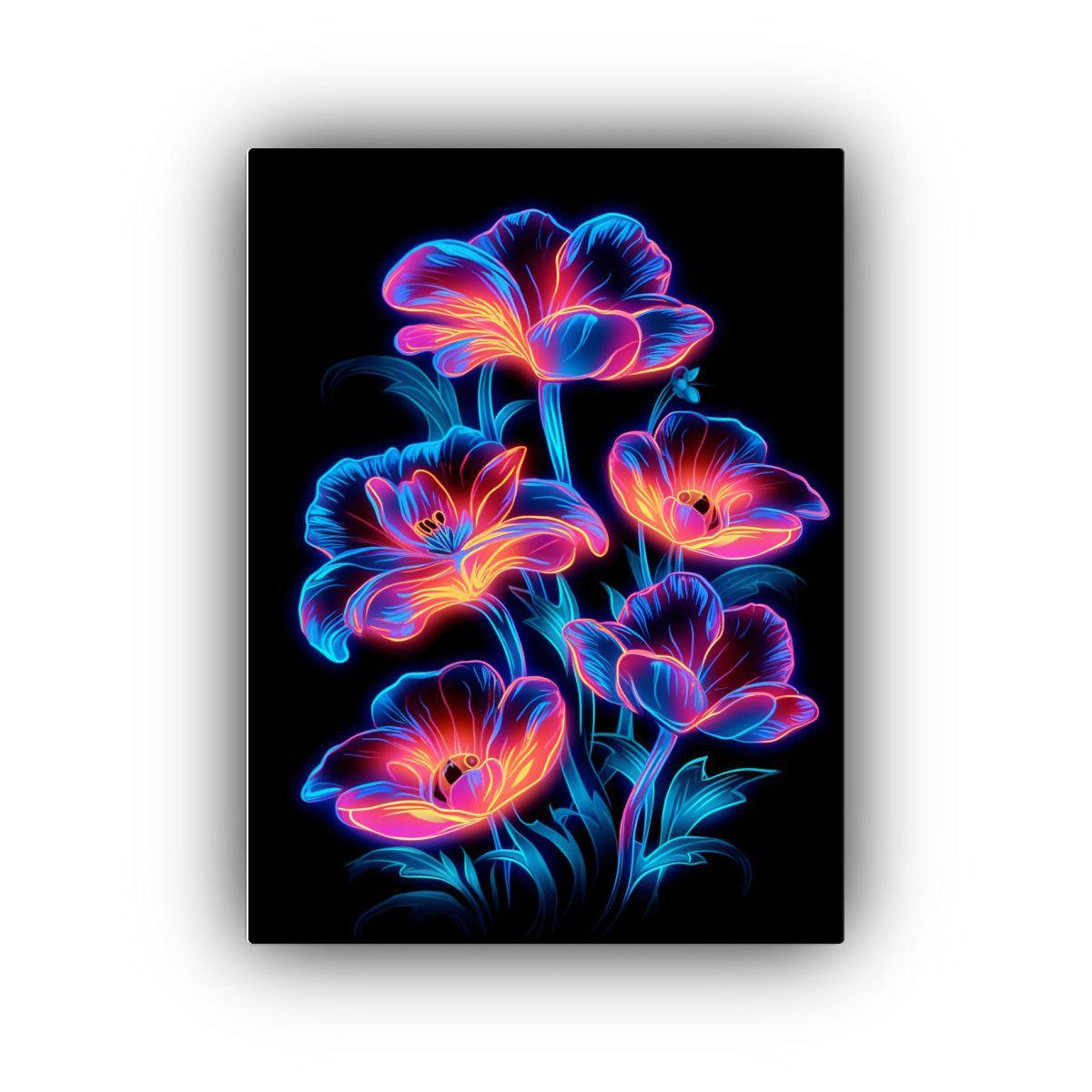 Cuadro Acuarela Flores Cósmicas Radiante Dibujo 40x60cm-0