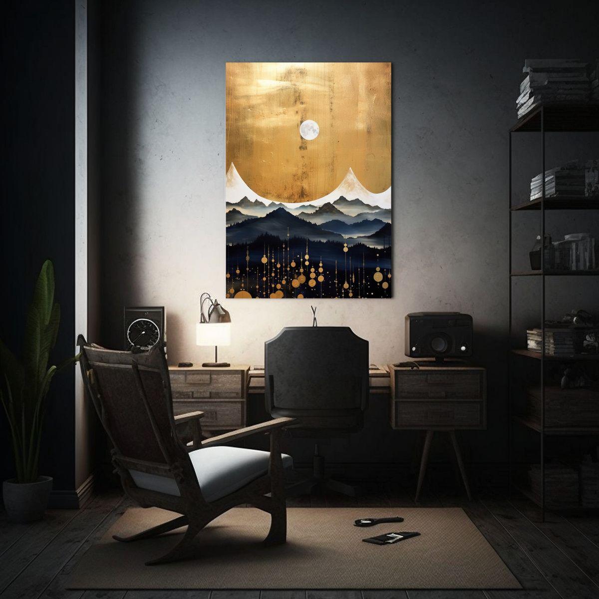 Cuadro Decorativo Montaña Paisaje Nocturno Fases 20x30cm-2