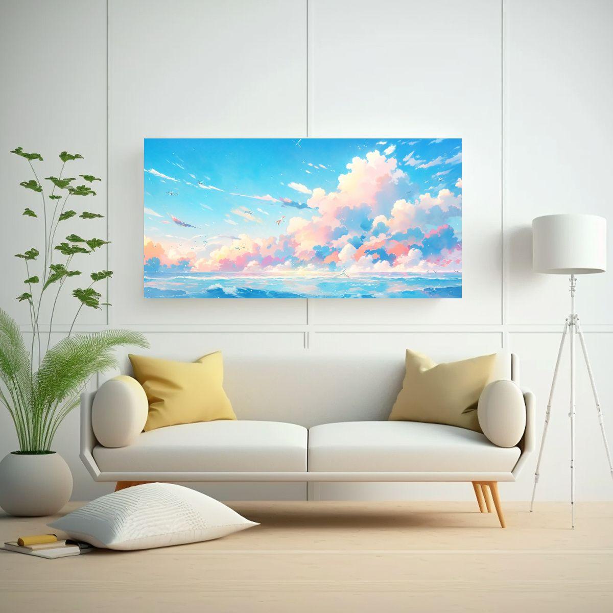 Pinturas Decorativas De Concepto Esquema Cielo Y M 140x70cm-2