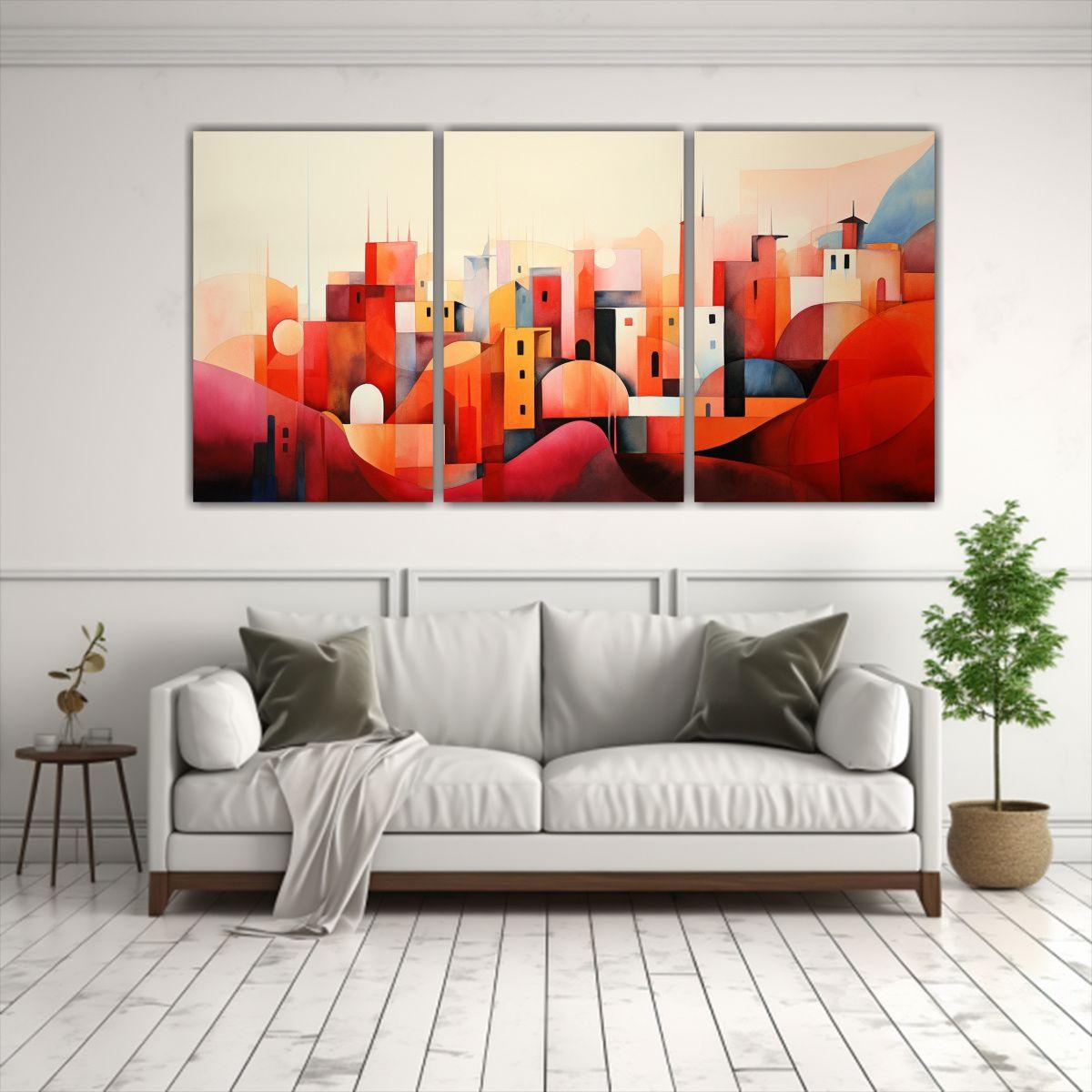 Pintura Abstracta Acuarela Paisaje Poderoso 180x90 Cm-2