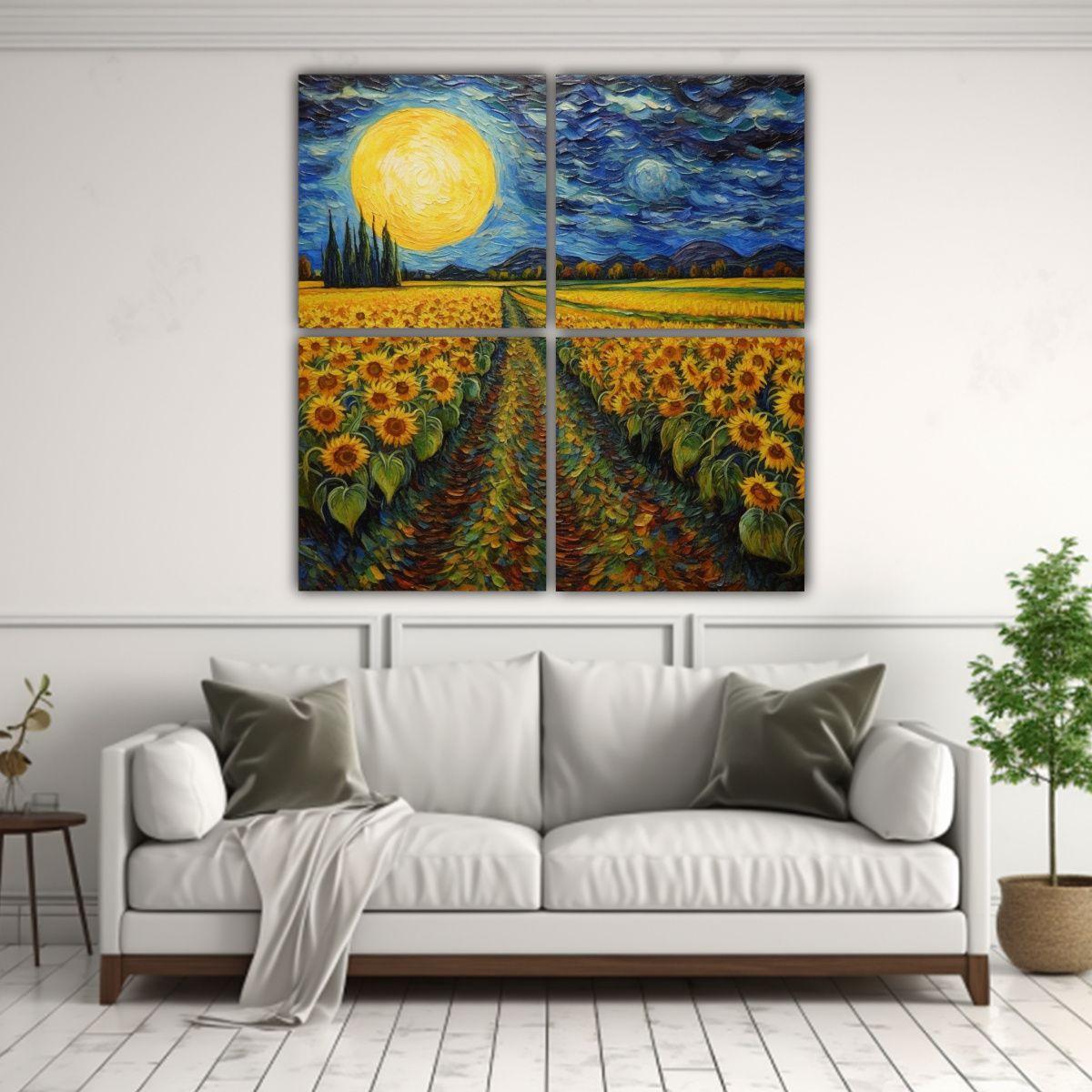 Cuadro Decorativo Ambiente Nocturno Estrellado 180x180 Cm-2