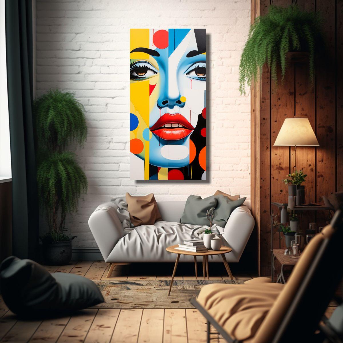 Lienzo De Tela Abstracto Con Tono De Simetría 80x160cm-2