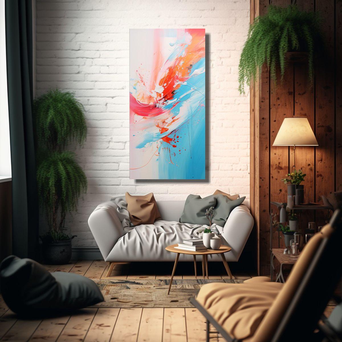 Pintura Innovadora De Lienzo Abstracto Fusionado 80x160cm-2