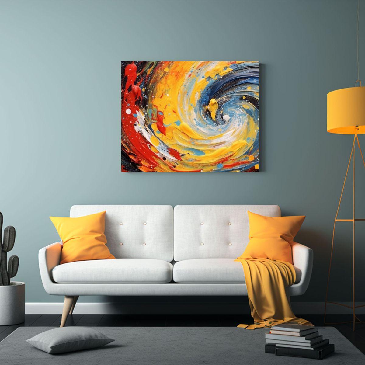 Pintura Decorativa Estilo Jackson Pollock: 120x80cm-2