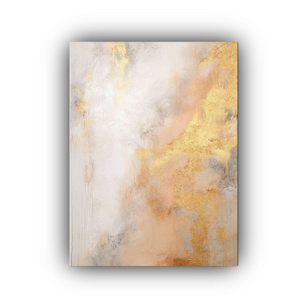 Pintura Mural Abstracta Nihonga Minimalista Con Composición 60x90cm-0