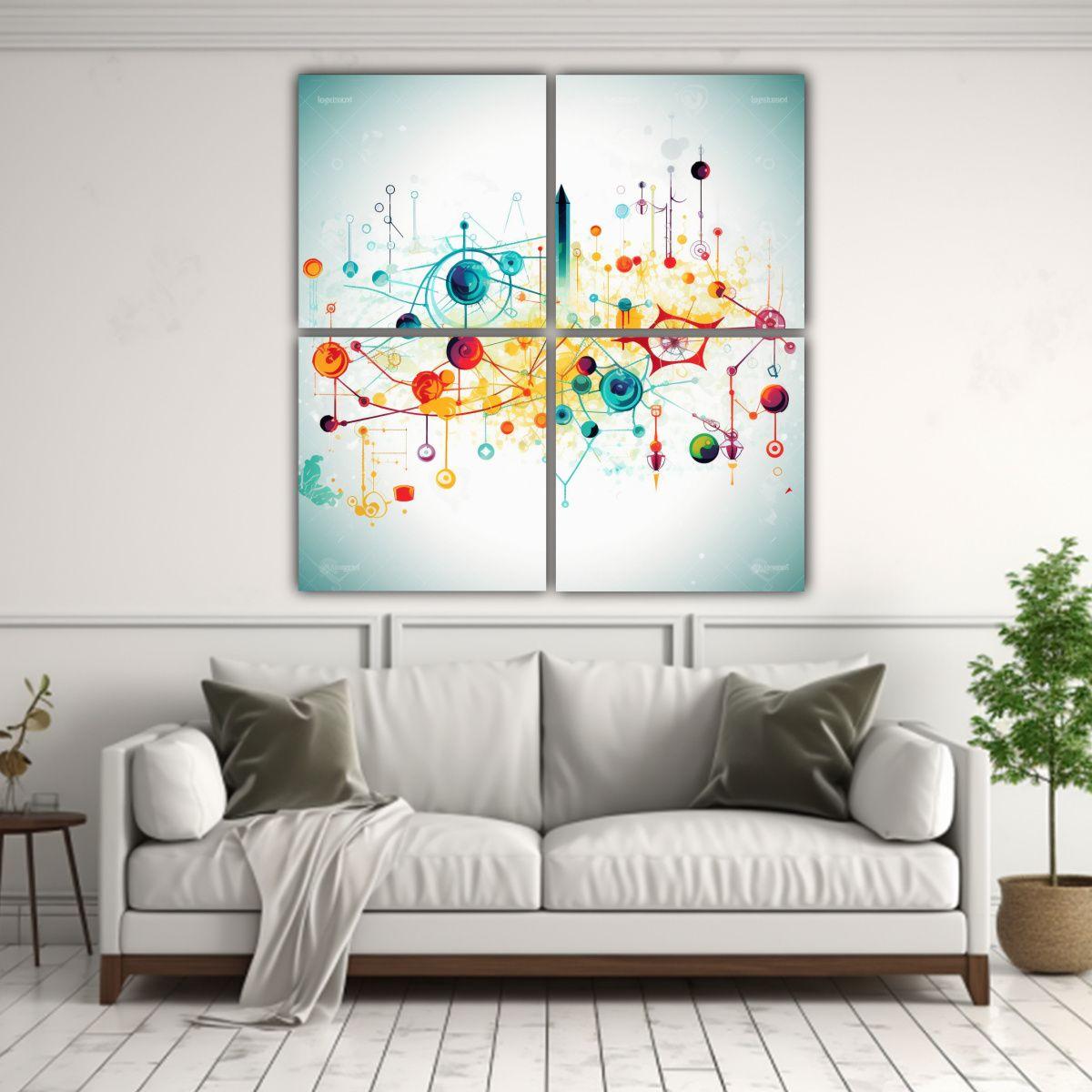 Cuadro De Pared Científico En Colores 160x160 Cm-2