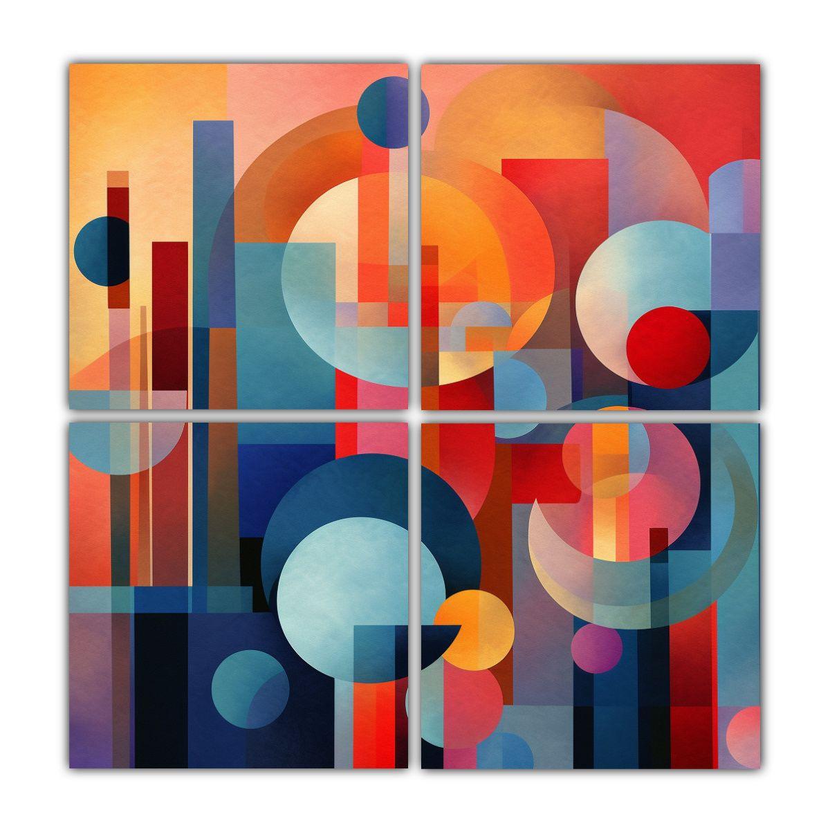 Cuatro Composición Modernos Habitación Arte 200x200 Cm-0