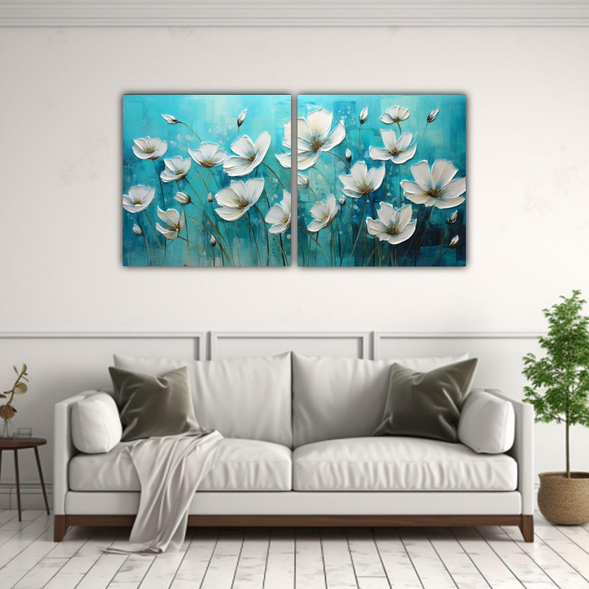Pintura En Lienzo Colores Armonía En Estilo 60x30 Cm-2