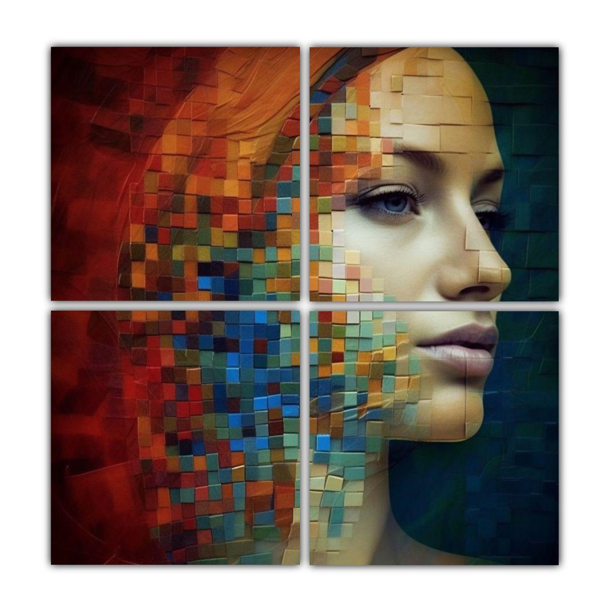 4 Composiciones De Tonos Sensibilidad Artística 100x100 Cm-0