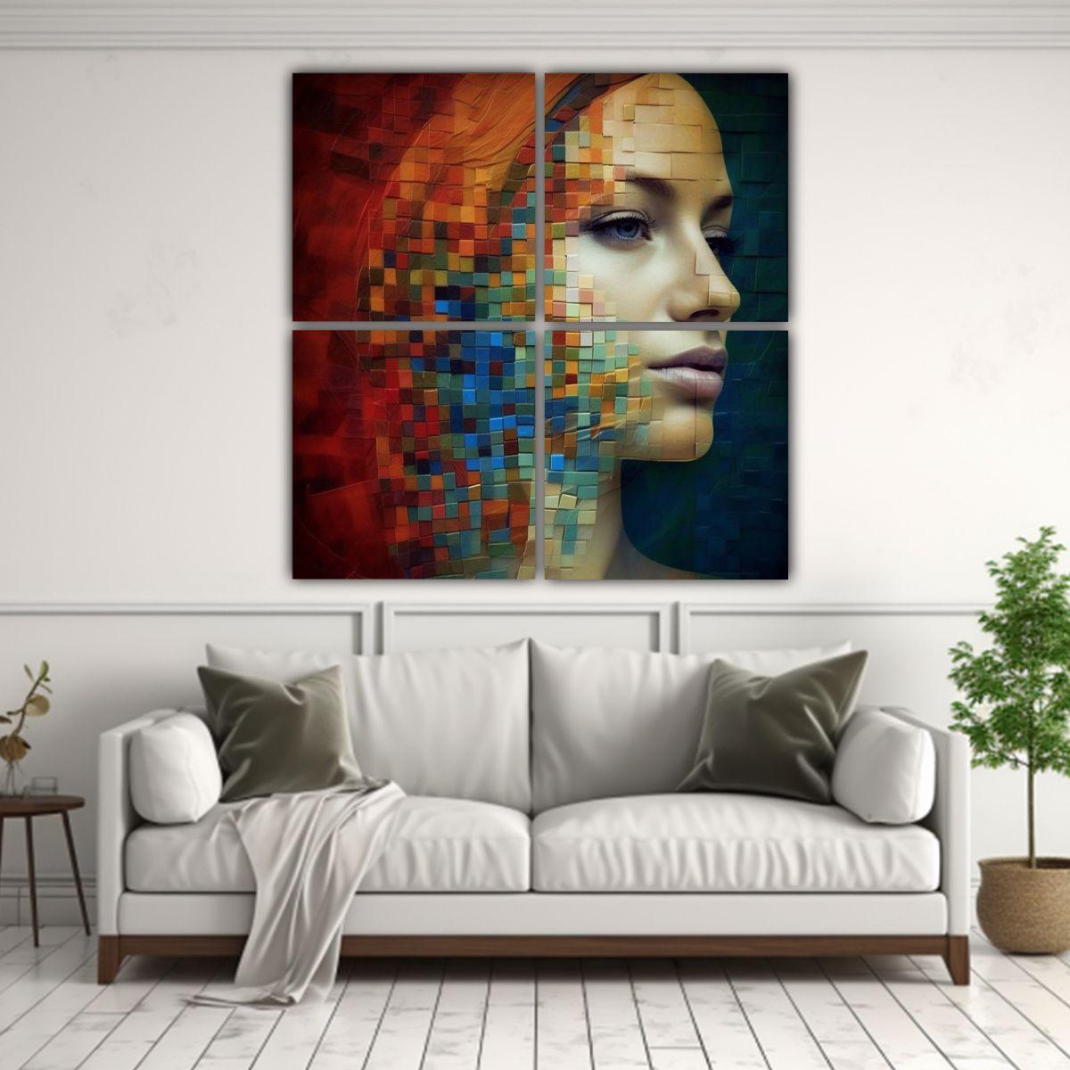 4 Composiciones De Tonos Sensibilidad Artística 100x100 Cm-2