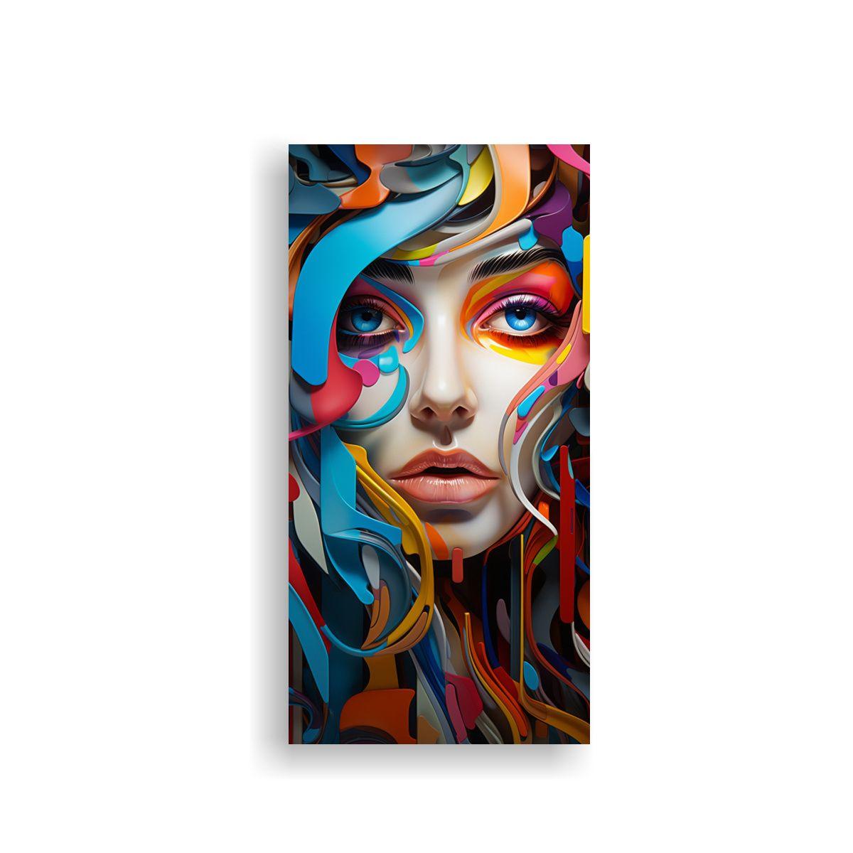 Cuadros Abstractos Lienzo Movimiento Colores Vivos 70x140cm-0