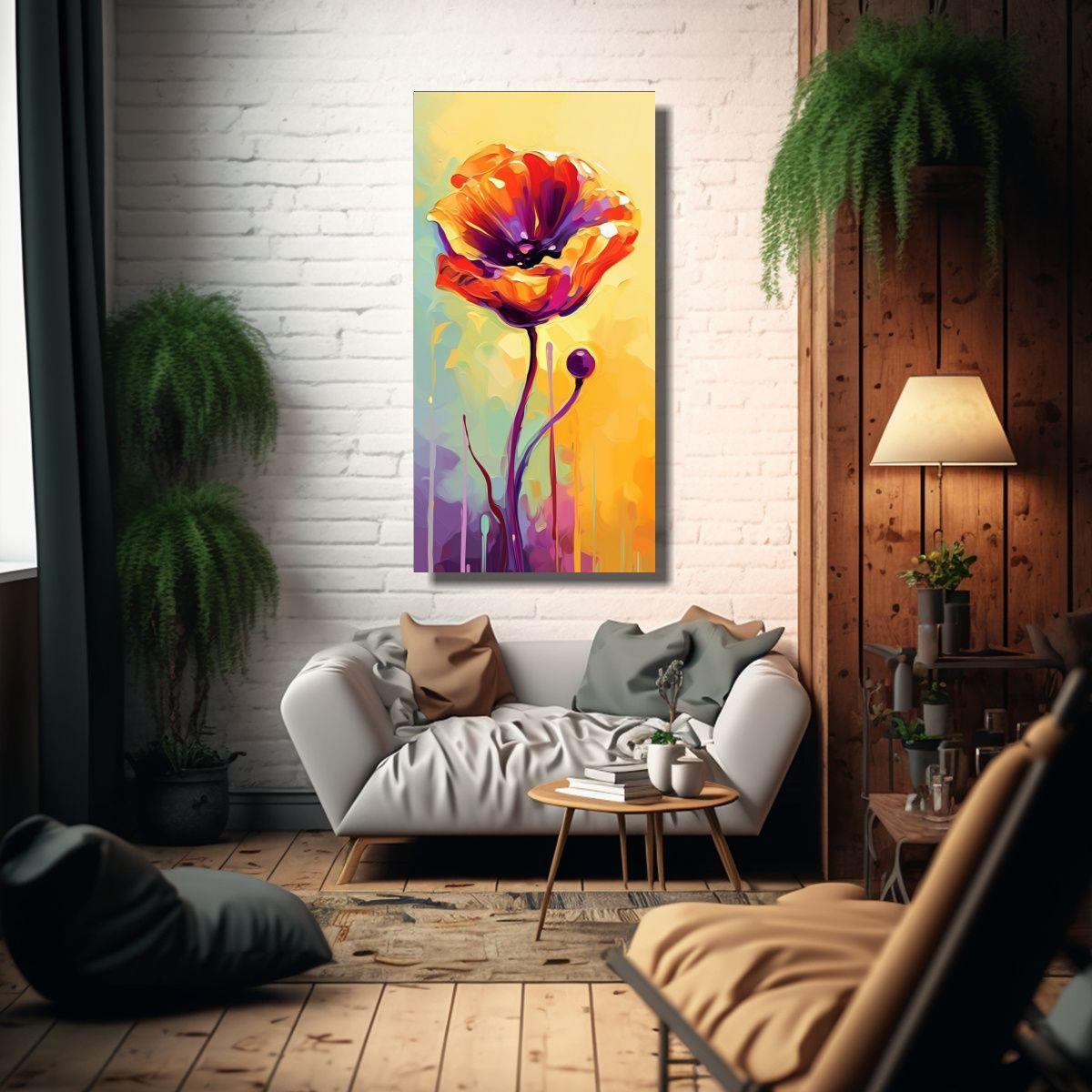 Cuadro De Tela En Bastidor De Patrón Intenso 40x80cm-2