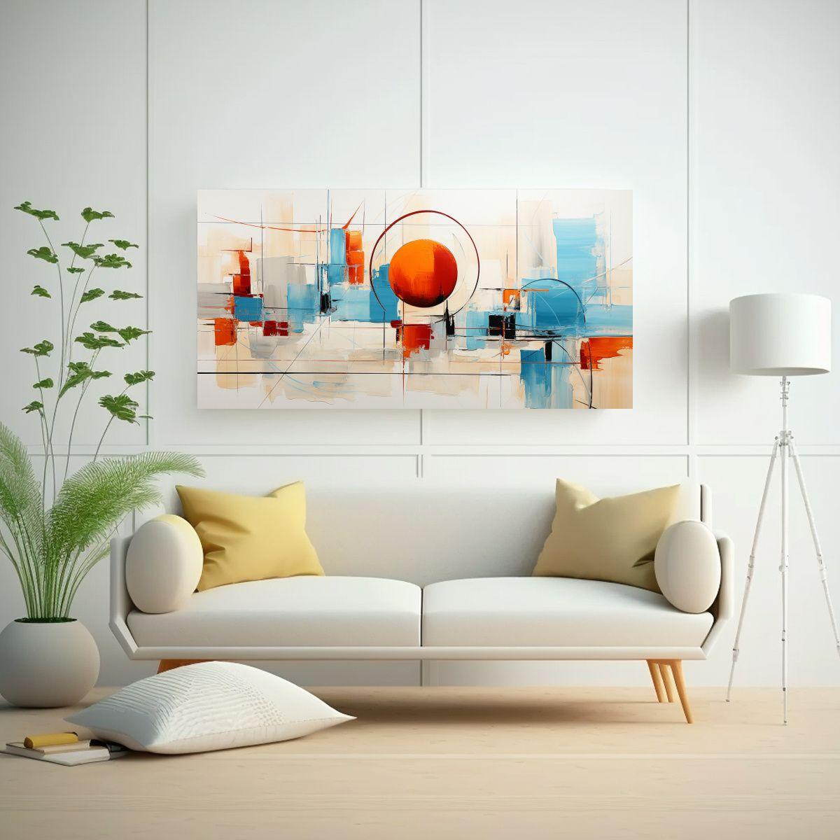 Pintura Decorativa Estilo Jan Munro Abstracta En 80x40 Cm-2