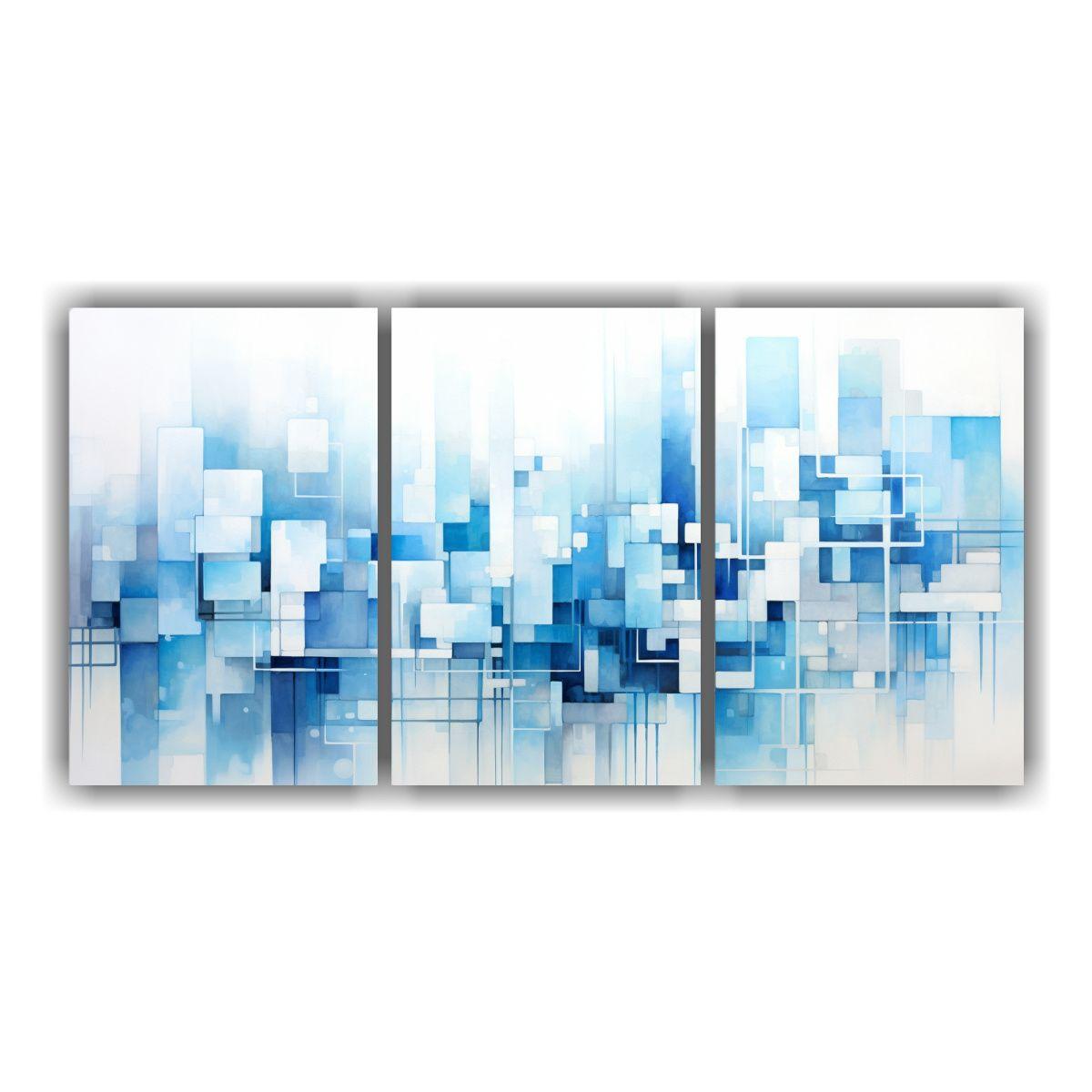 Pintura Decorativa De Tríptico Acuarela Elegante 60x30 Cm-0