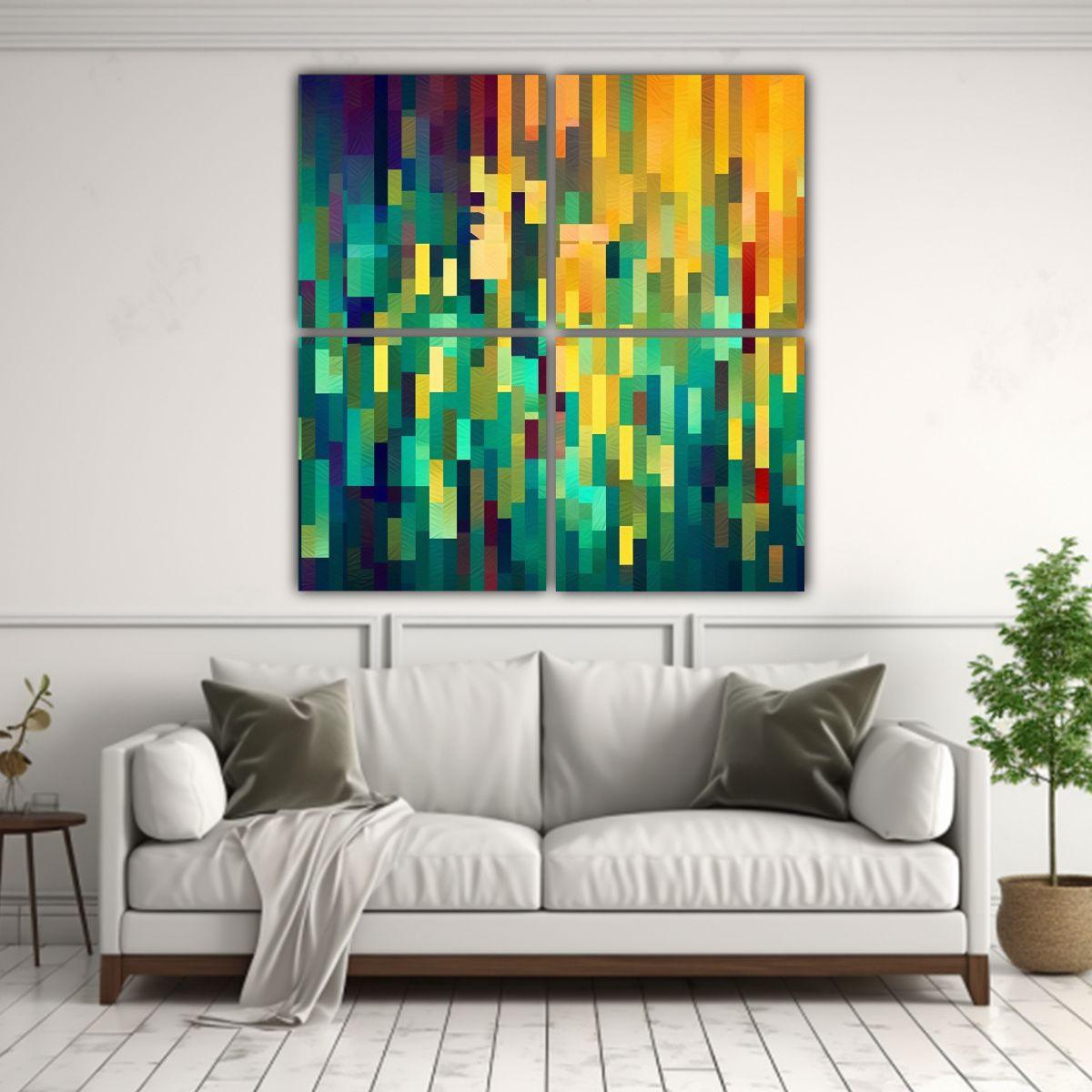 Cuadros Decorativos Geométricos Con Luminosidad 140x140 Cm-2