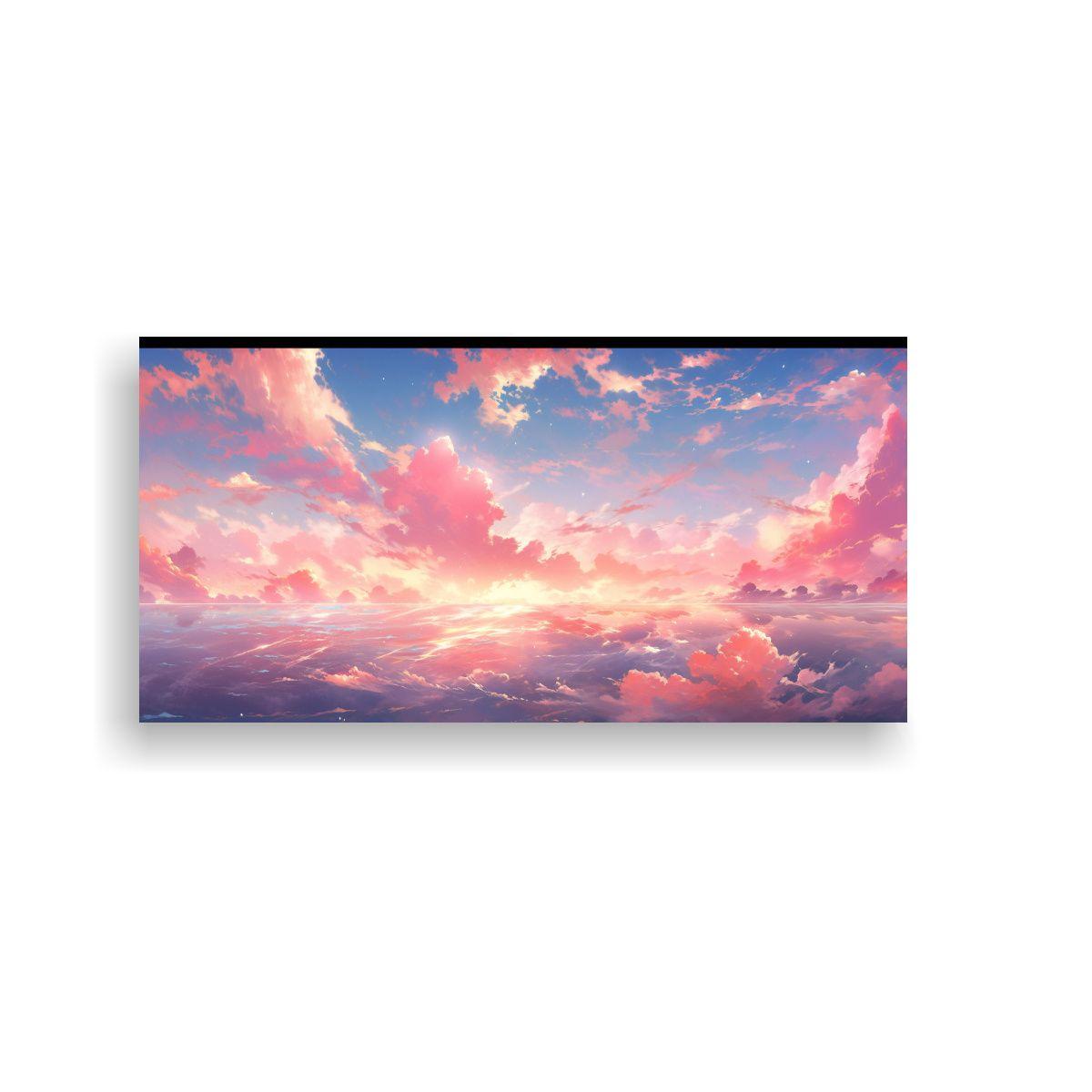 Lienzo Coloreado De Cielos Al Amanecer Y Al Atarde 40x20cm-0