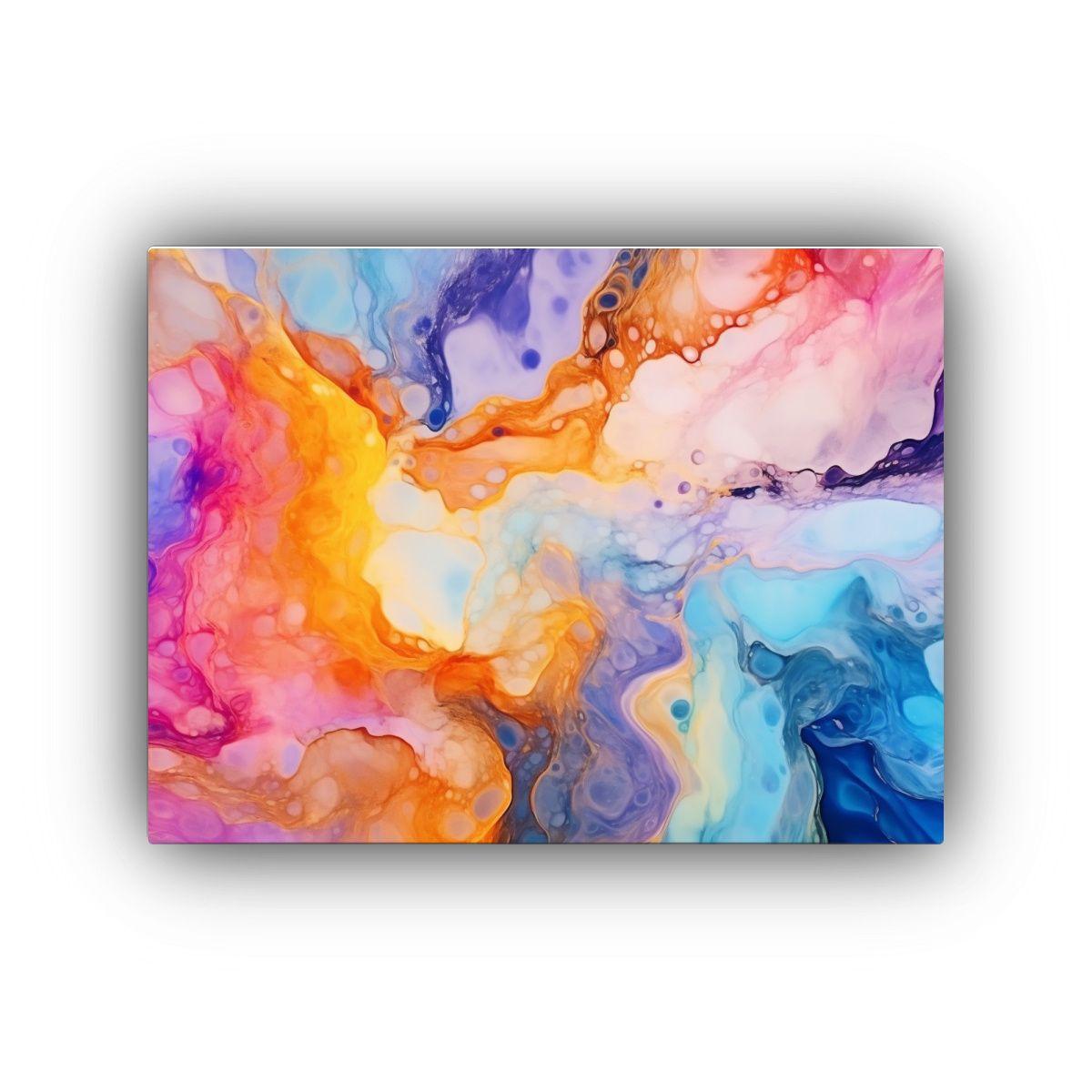 Pintura Decorativa Con Corrientes Luminosas De Tonos Transl 120x80cm-0