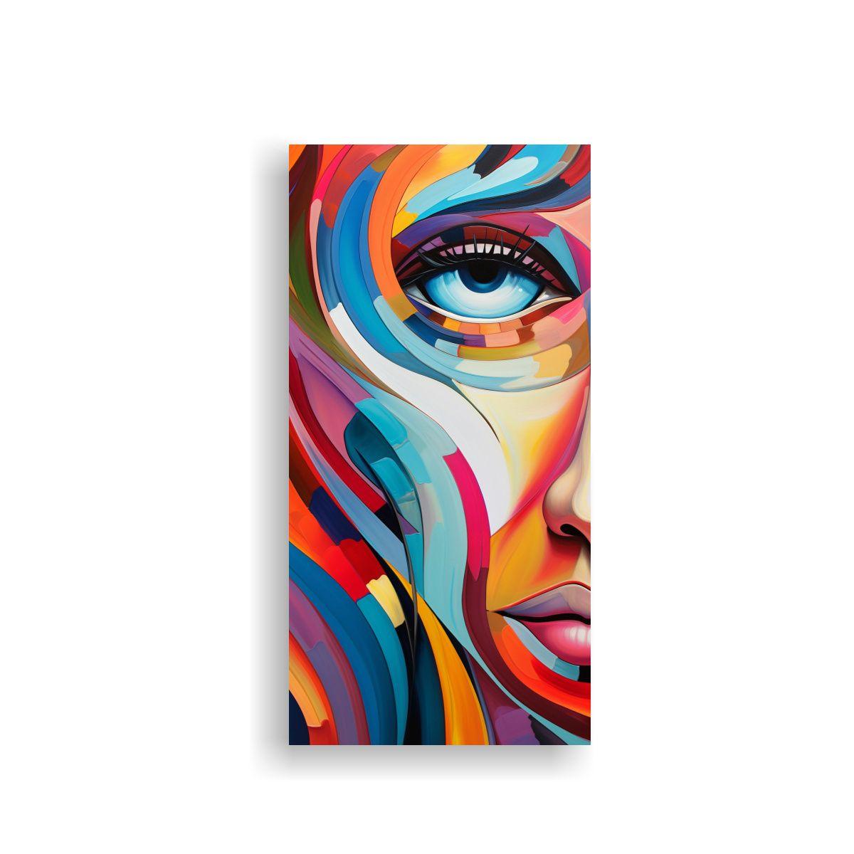 Pintura Abstracta Colorida Impactante En Bastidor 60x120cm-0