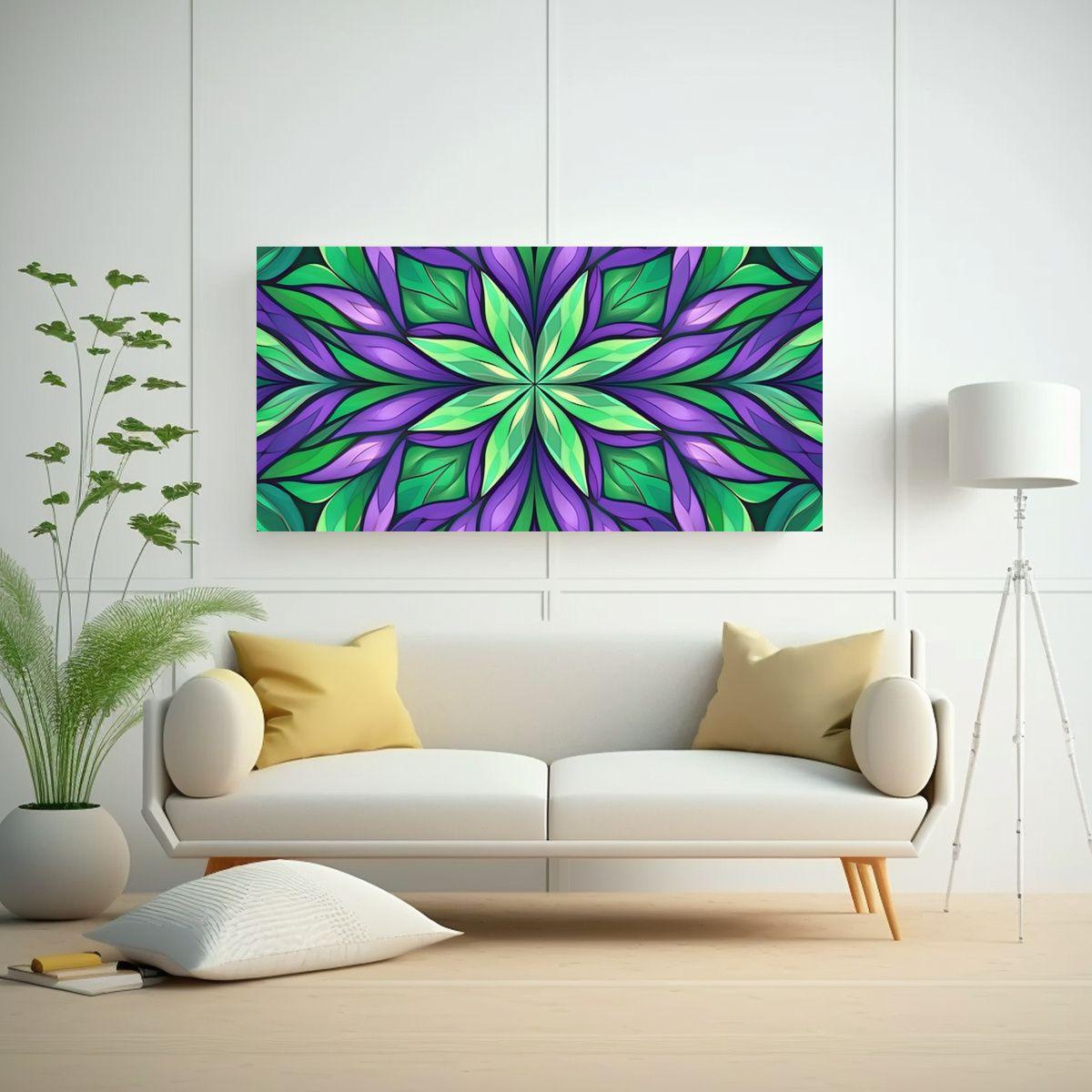 Cuadro Geométrico En Tela, Belleza Natural 100x50cm-2