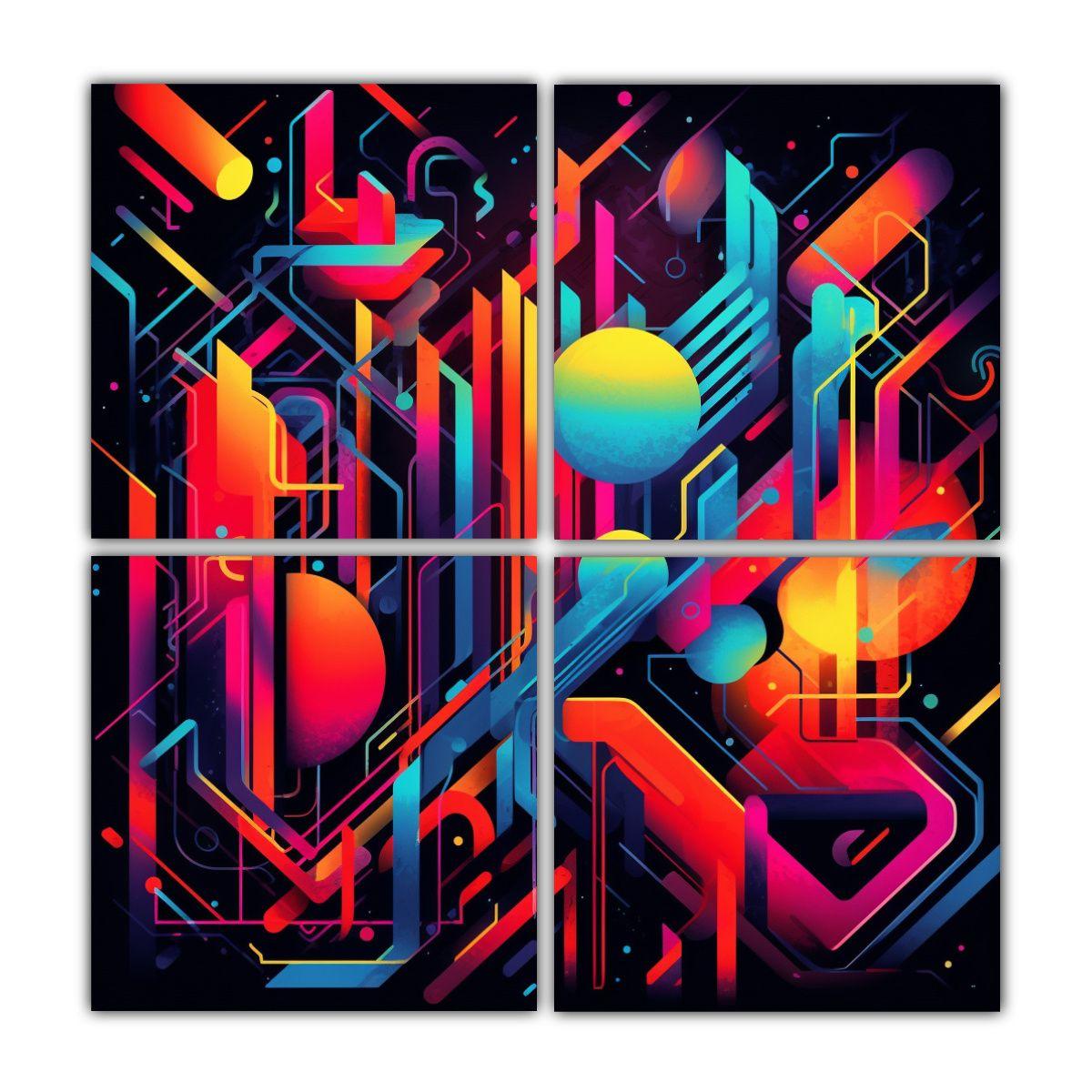 Cuadros Modernos De Street Art Neon Shahbaz 100x100 Cm-0