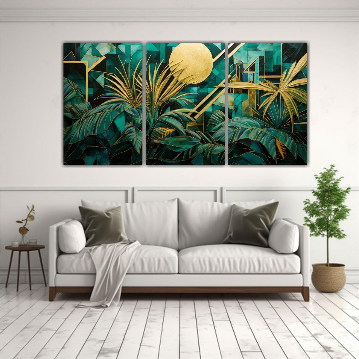 Cuadro Tela Estilo Galería Abstracto Fusión Art 90x45 Cm-2