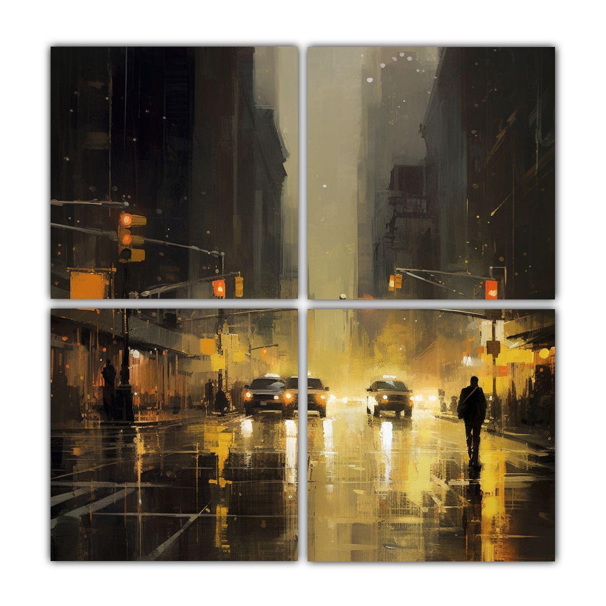 Artes De Pared Hermoso Época Noche Lluviosa En 200x200 Cm-0