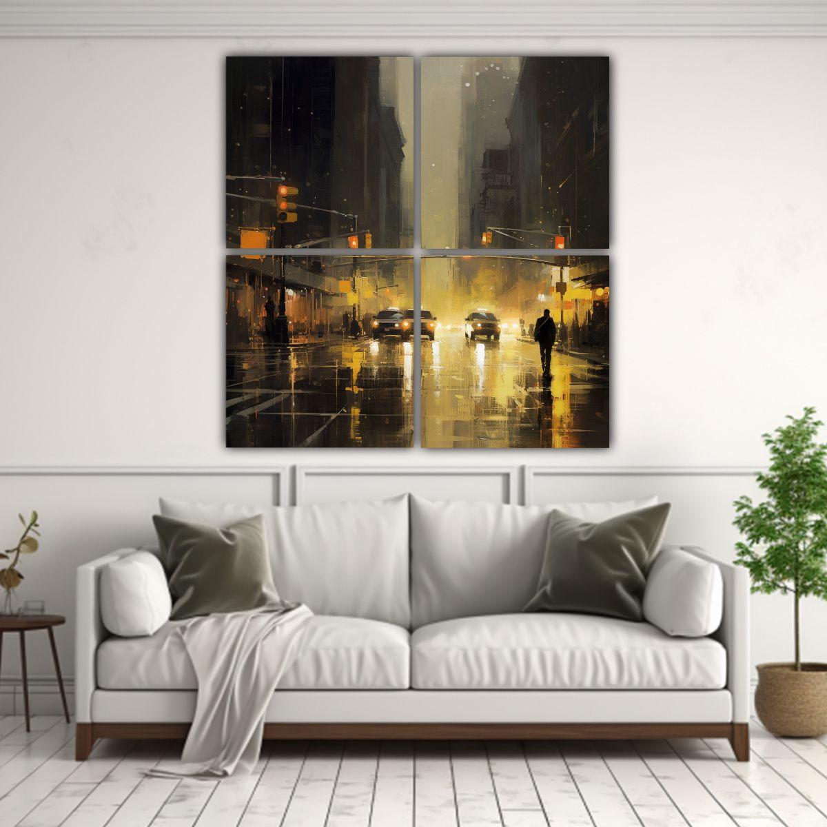 Artes De Pared Hermoso Época Noche Lluviosa En 200x200 Cm-2