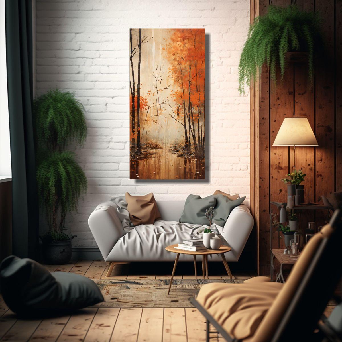 Cuadro Alta Calidad: Bosque Empapado De Lluvia 50x100cm-2