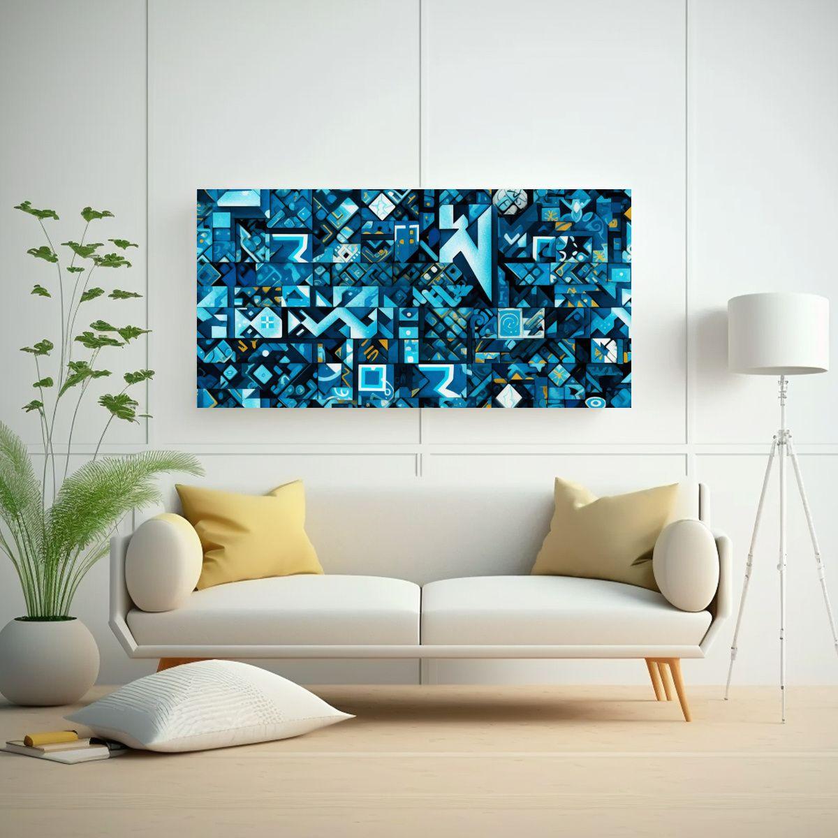 Pintura Decorativa De Tema Cultural Con Letras 100x50cm-2