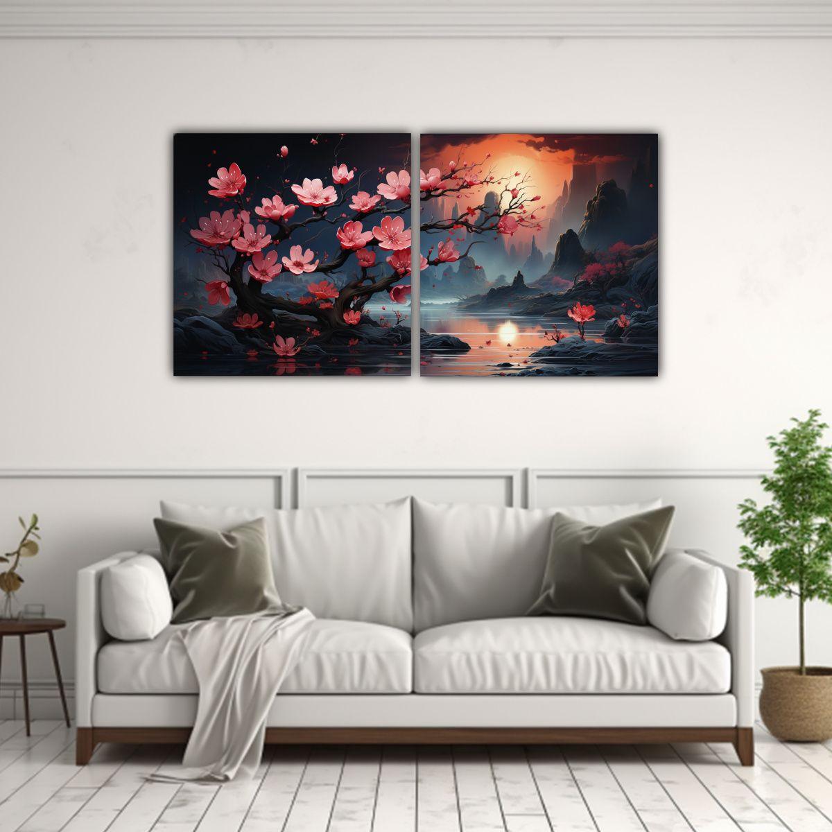 Pinturas Decorativas 2 Fine Arts Tonos Temática 140x70 Cm-2