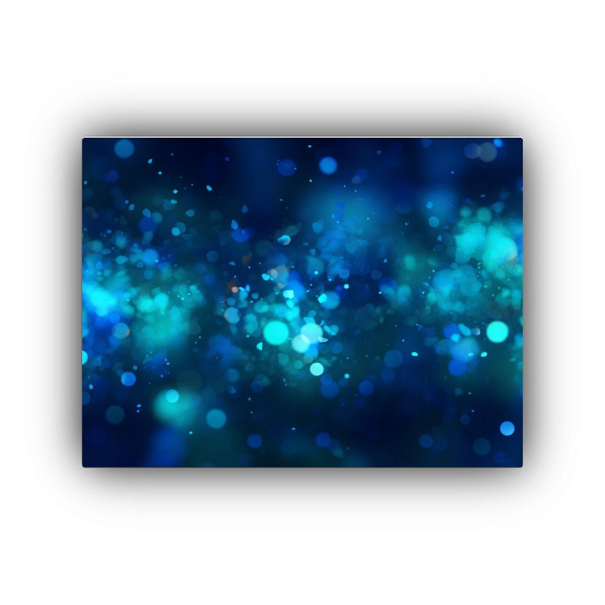 Cuadro Decorativo De Sala En Bastidor Con Fondo Azul Bokeh B 75x50cm-0