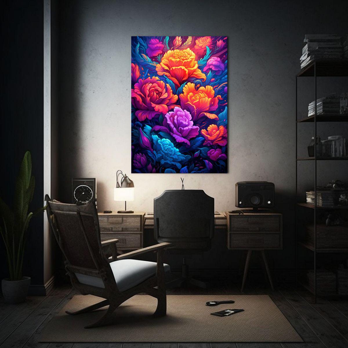 Cuadro Floral Con Coloridas Flores En Diferentes 30x45cm-2