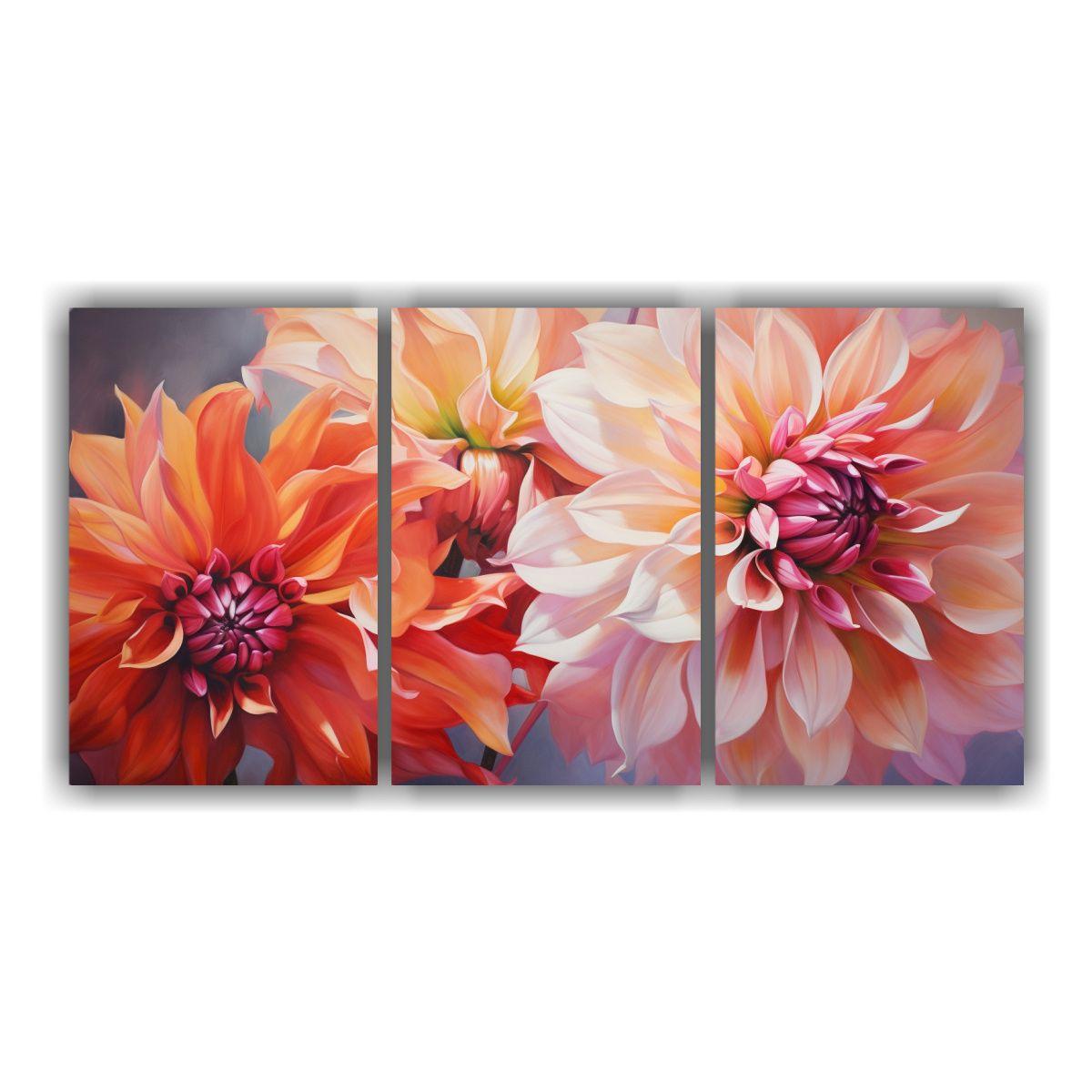 Pintura Abstracta Expresiva De Flores De Dalias 240x120 Cm-0