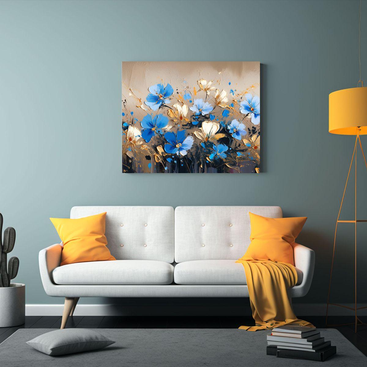 Pintura Sobre Lienzo: Armonía Cromática En Tonos Dorados Y 30x20cm-2