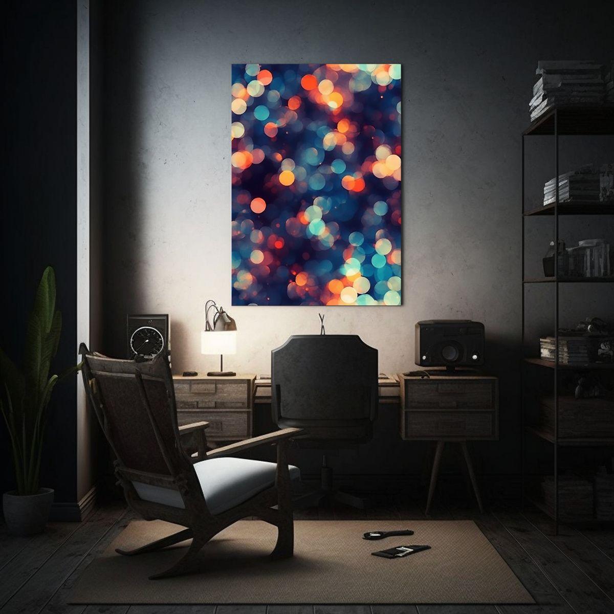 Cuadro Decorativo Con Patrón Floral Bokeh En 60x90cm-2