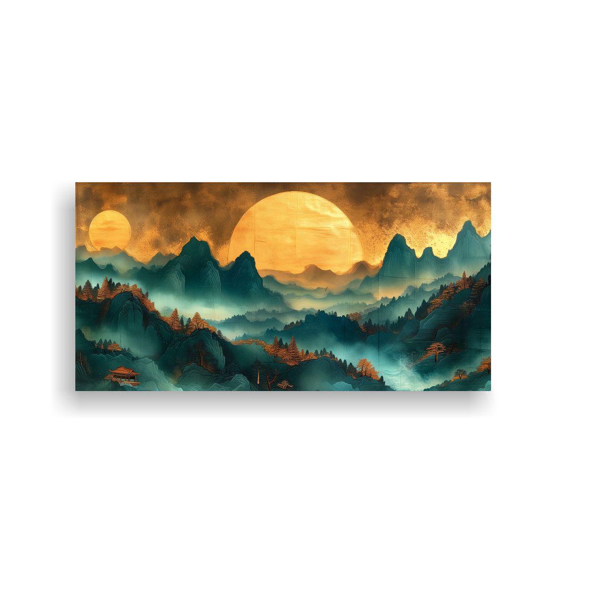 Pinturas Decorativas De Montaña En Tono 60x30cm-0