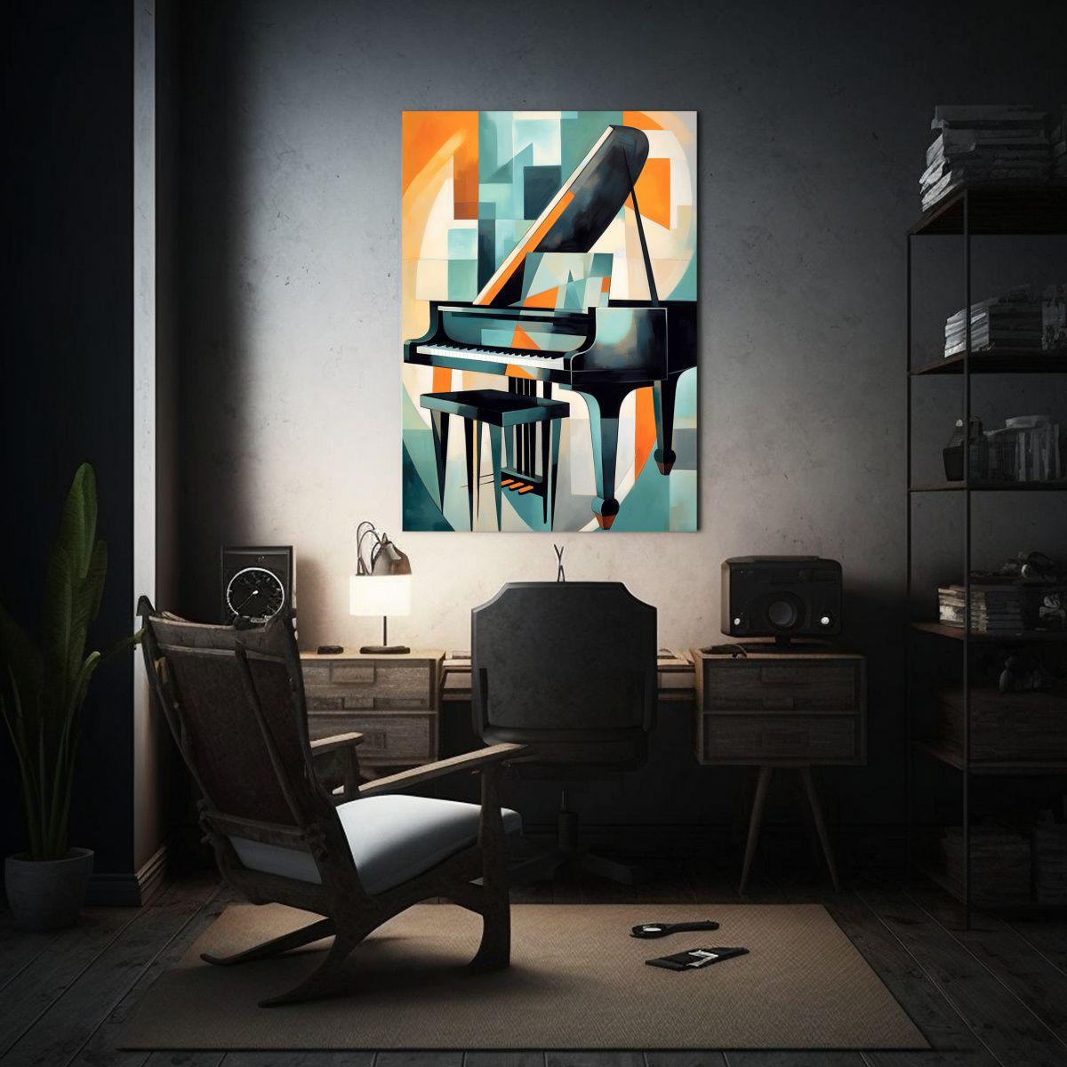 Cuadro Geométrico De Piano De Cola 20x30cm-2