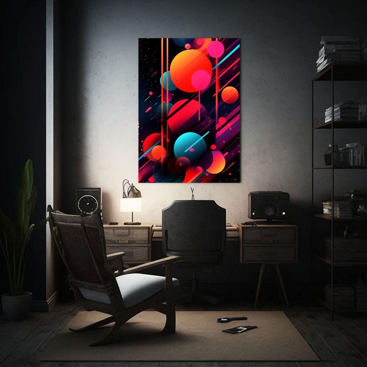 Cuadro Abstracto Movido Y Colorido Con Un Diseño Elegante 50x75cm-2