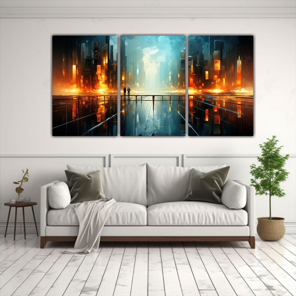 Cuadro Abstracto Cuadro Belleza Con Tonos 240x120 Cm-2