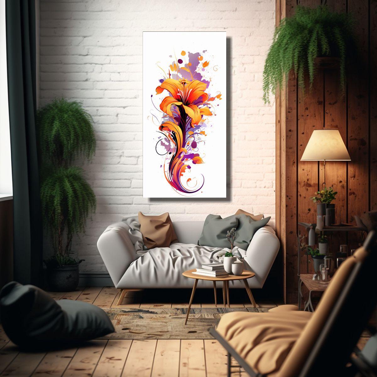 Ilustración Vectorial Elegante De Un Lirio 80x160cm-2