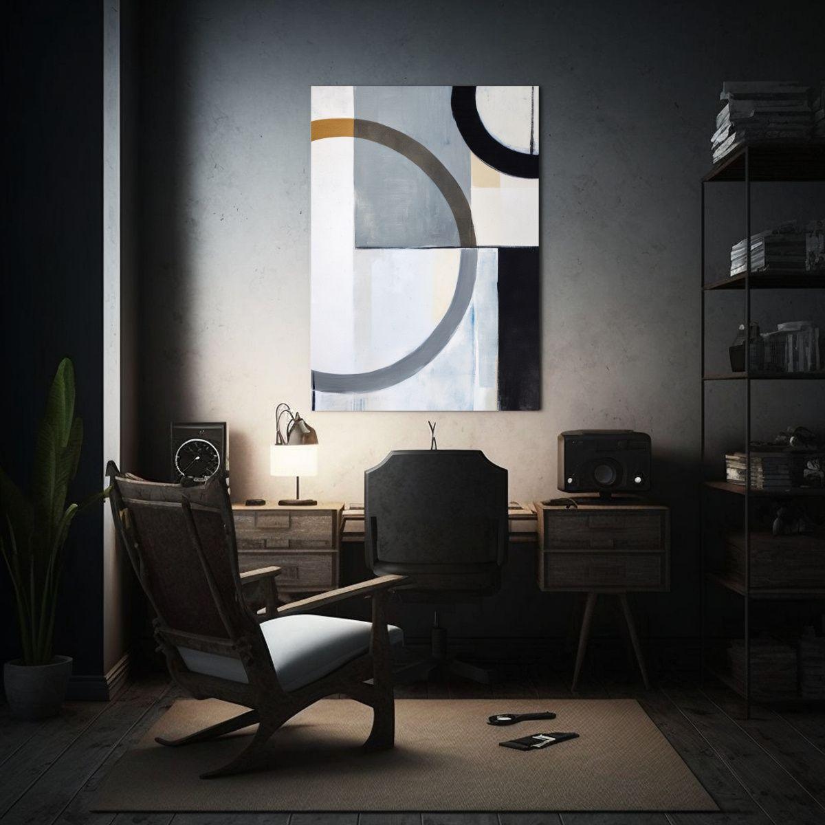 Pintura Minimalista Estructural En Lienzo De Tela 50x65cm-2