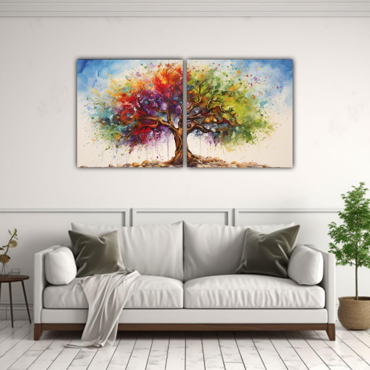 Set 2 Lienzos De Tela Expresión Fantasía 140x70 Cm-2